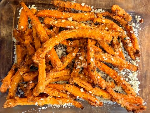 Air Fryer Carrot Fries with Parmesan and Ranch